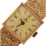 Verity, ladies 9ct gold watch with 9ct gold strap, the case numbered 427869, the case 16mm wide,