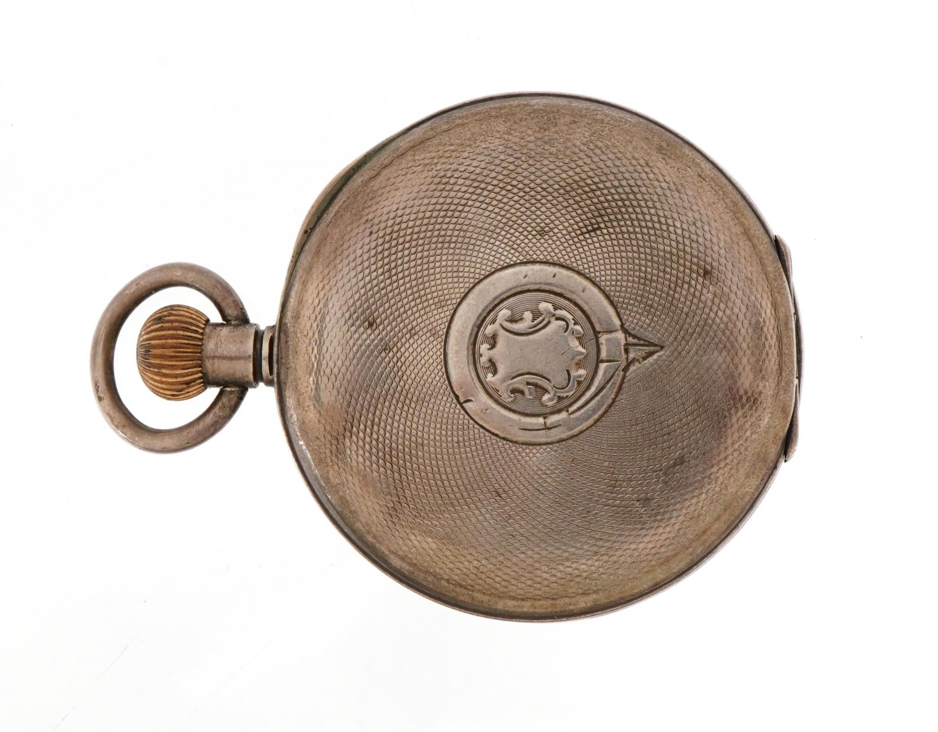 H Samuel, gentlemen's silver half hunter pocket watch, the case numbered 569654, London import - Bild 3 aus 6