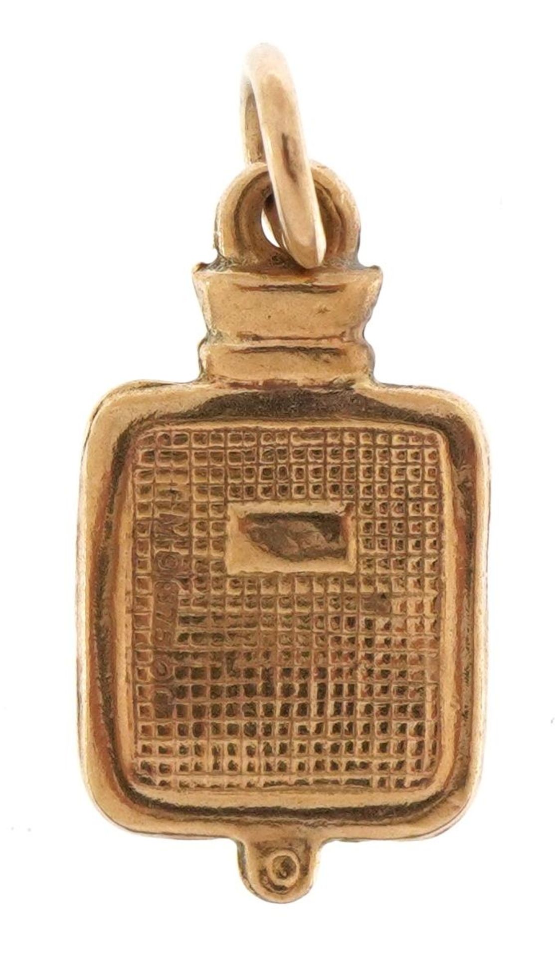 Unmarked 9ct gold hot water bottle charm, 1.6cm high, 0.4g : For further information on this lot - Bild 2 aus 2