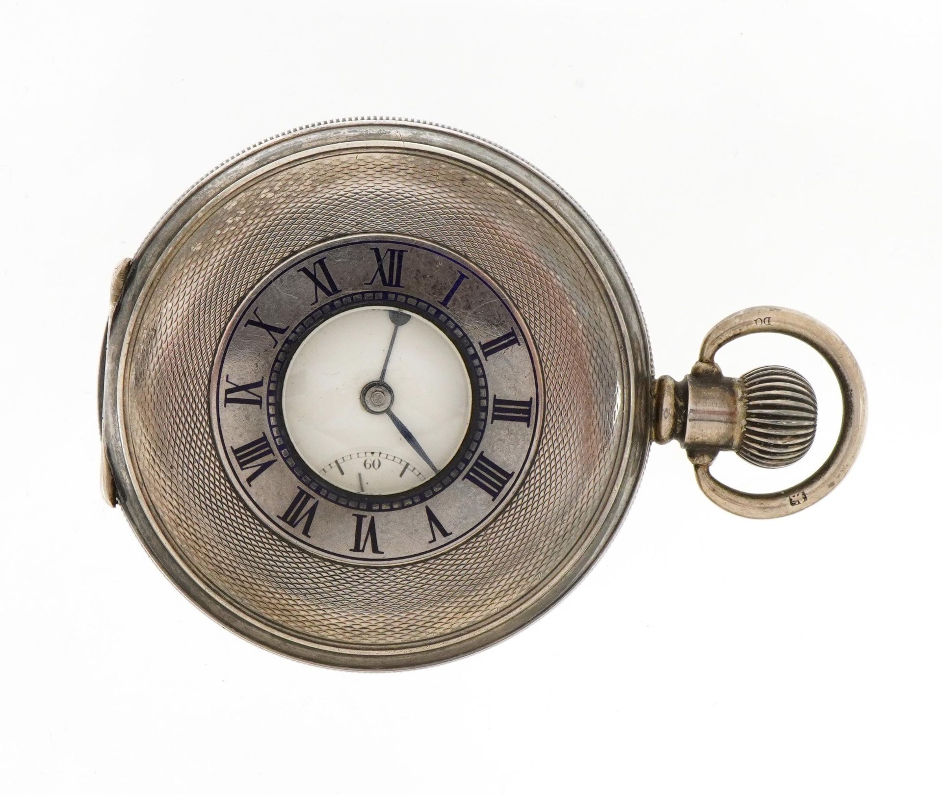 James Walker, gentlemen's James Walker silver and enamel half hunter pocket watch, the dial