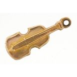 9ct gold violin charm, 1.8cm high, 0.5g : For further information on this lot please contact the