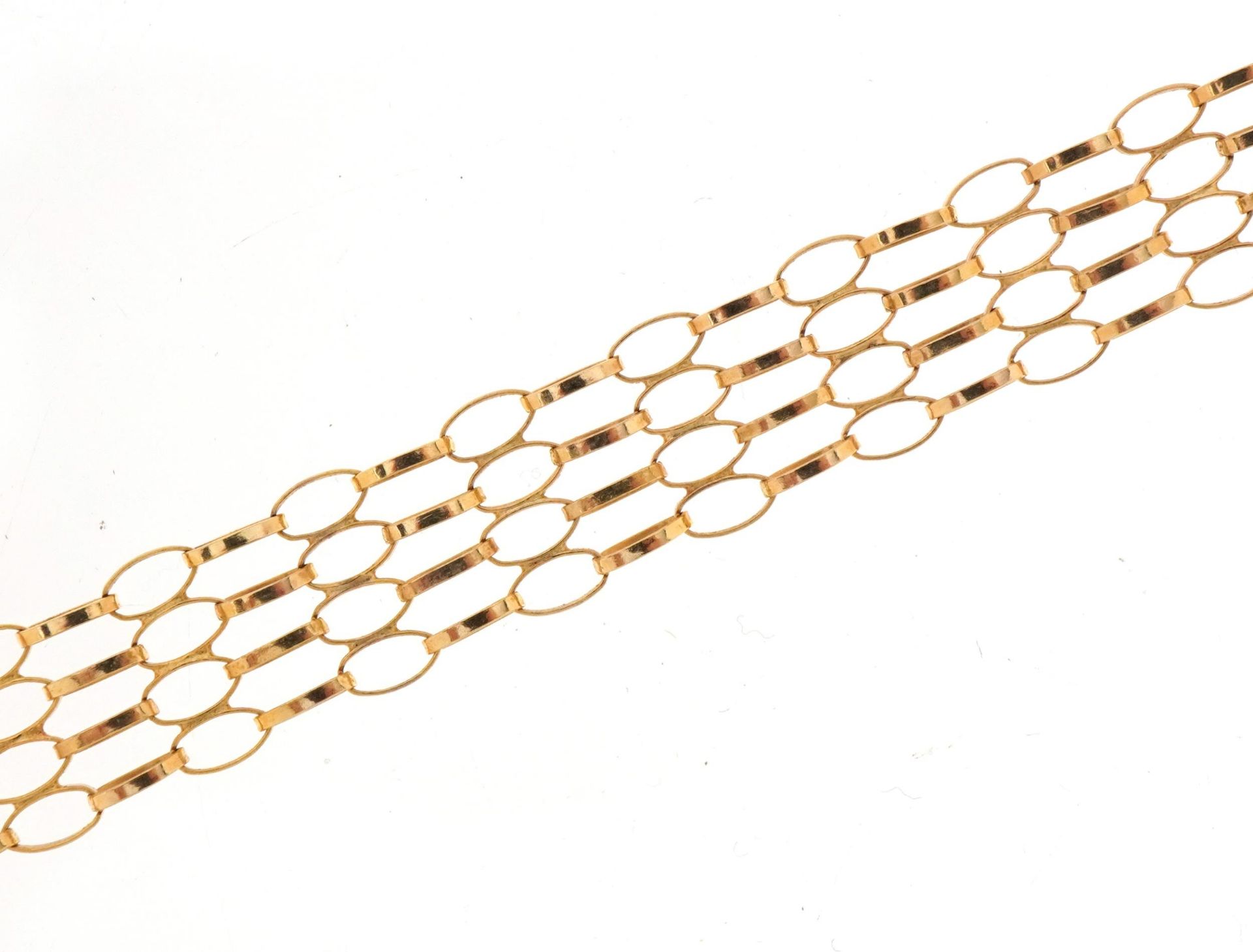 9ct gold four row gate link bracelet housed in an Elizabeth Duke box, 18.5cm in length, 2.9g : For - Image 2 of 8