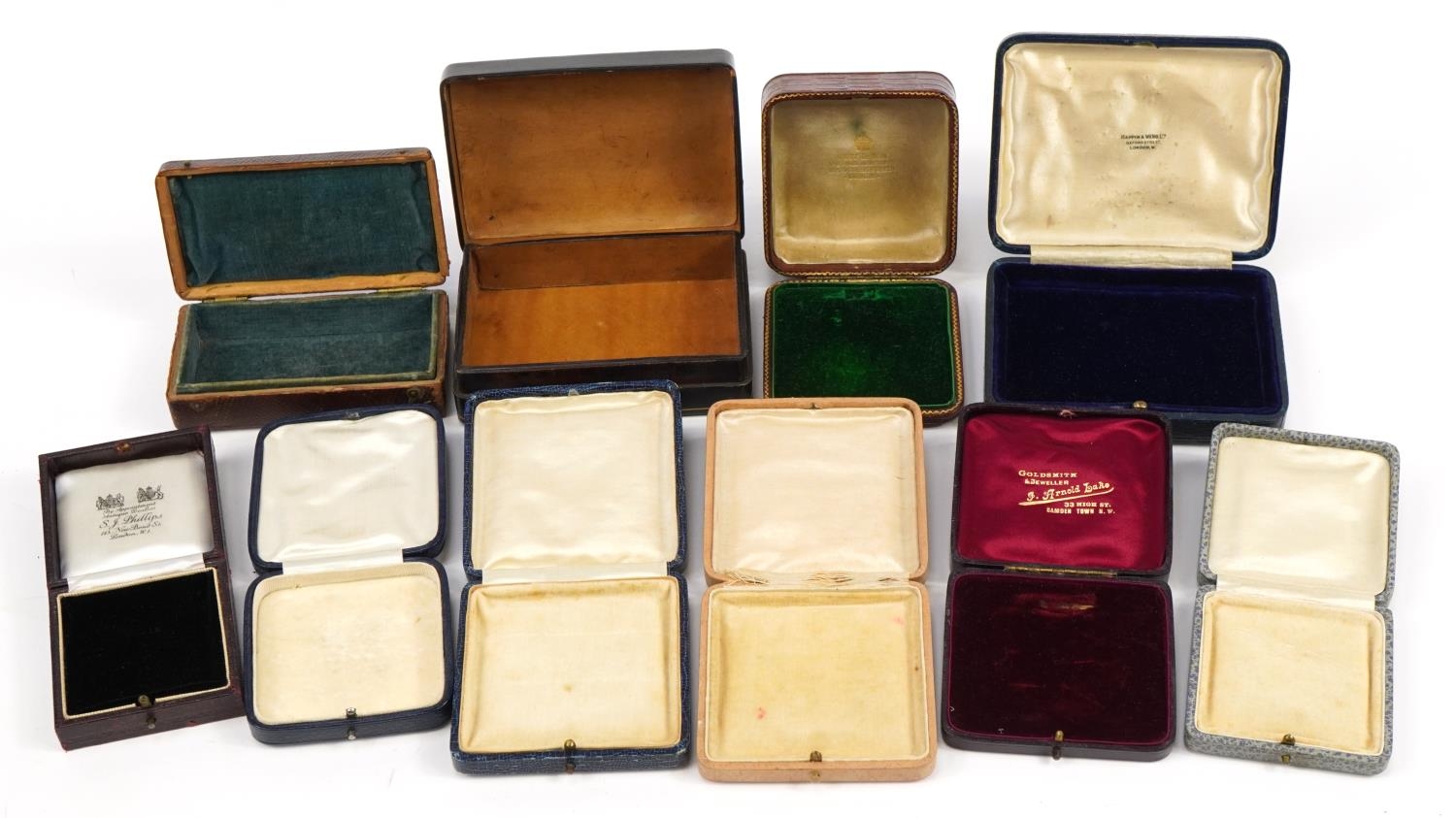 Ten antique and later jewellery boxes including West & Son Dublin, Mappin & Webb London, S J - Image 2 of 5