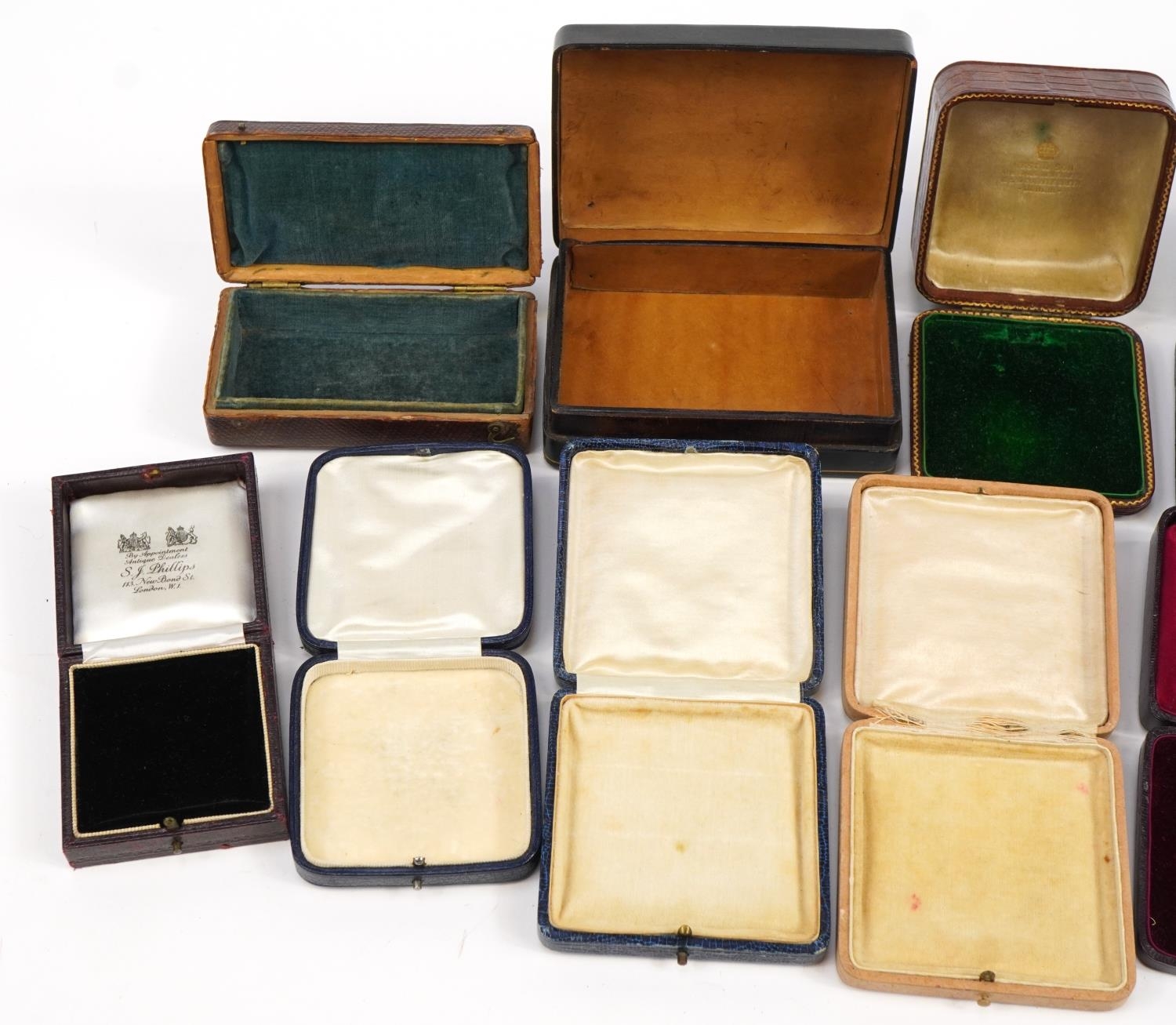 Ten antique and later jewellery boxes including West & Son Dublin, Mappin & Webb London, S J - Image 3 of 5