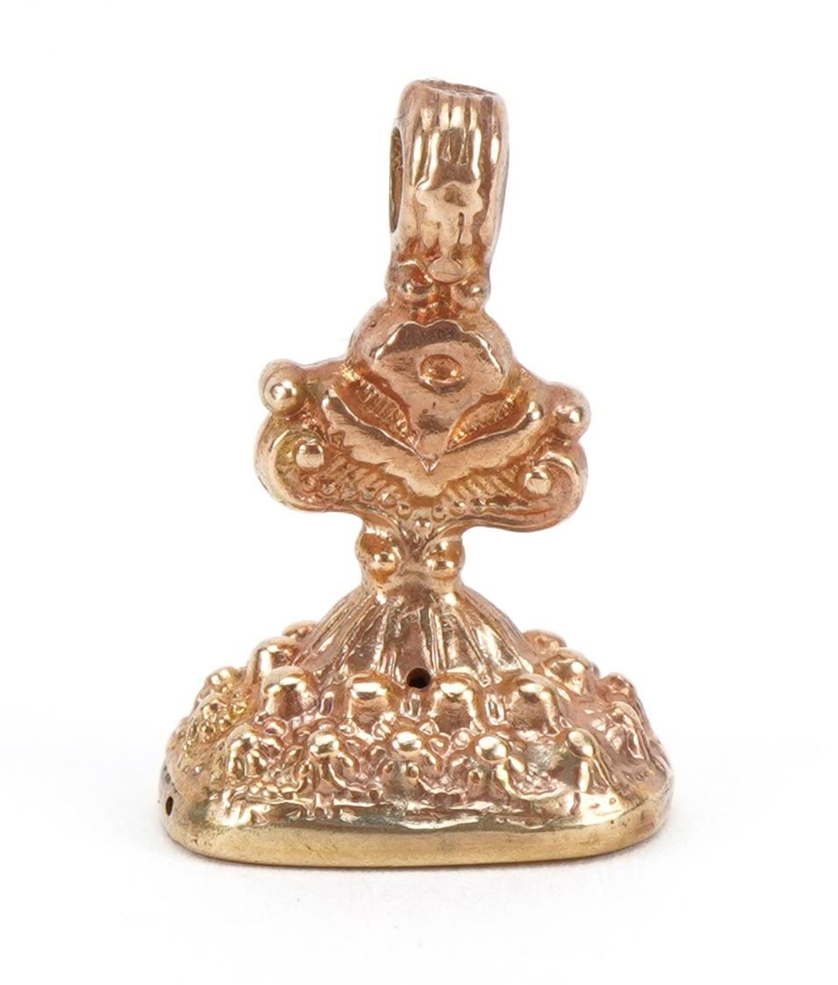 Victorian style 9ct gold seal fob, 2.1cm high, 6.1g : For further information on this lot please