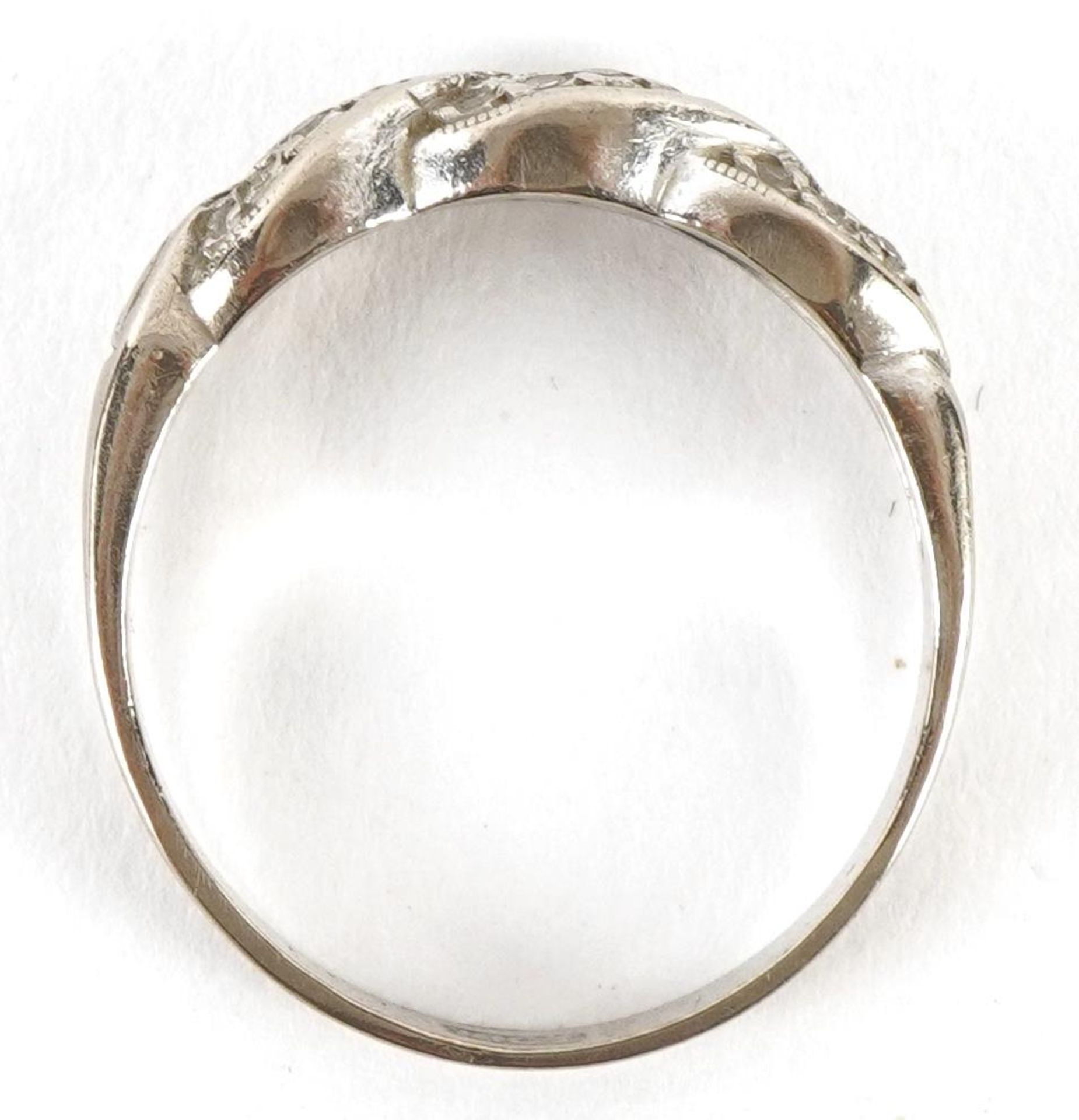 18ct white gold diamond crossover ring, size O, 4.1g : For further information on this lot please - Image 3 of 4