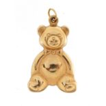 Large unmarked gold teddy bear charm, 2.7cm high, 1.9g : For further information on this lot