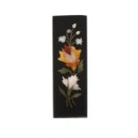 Victorian pietra dura bar brooch, 4.2cm wide, 9.2g : For further information on this lot please