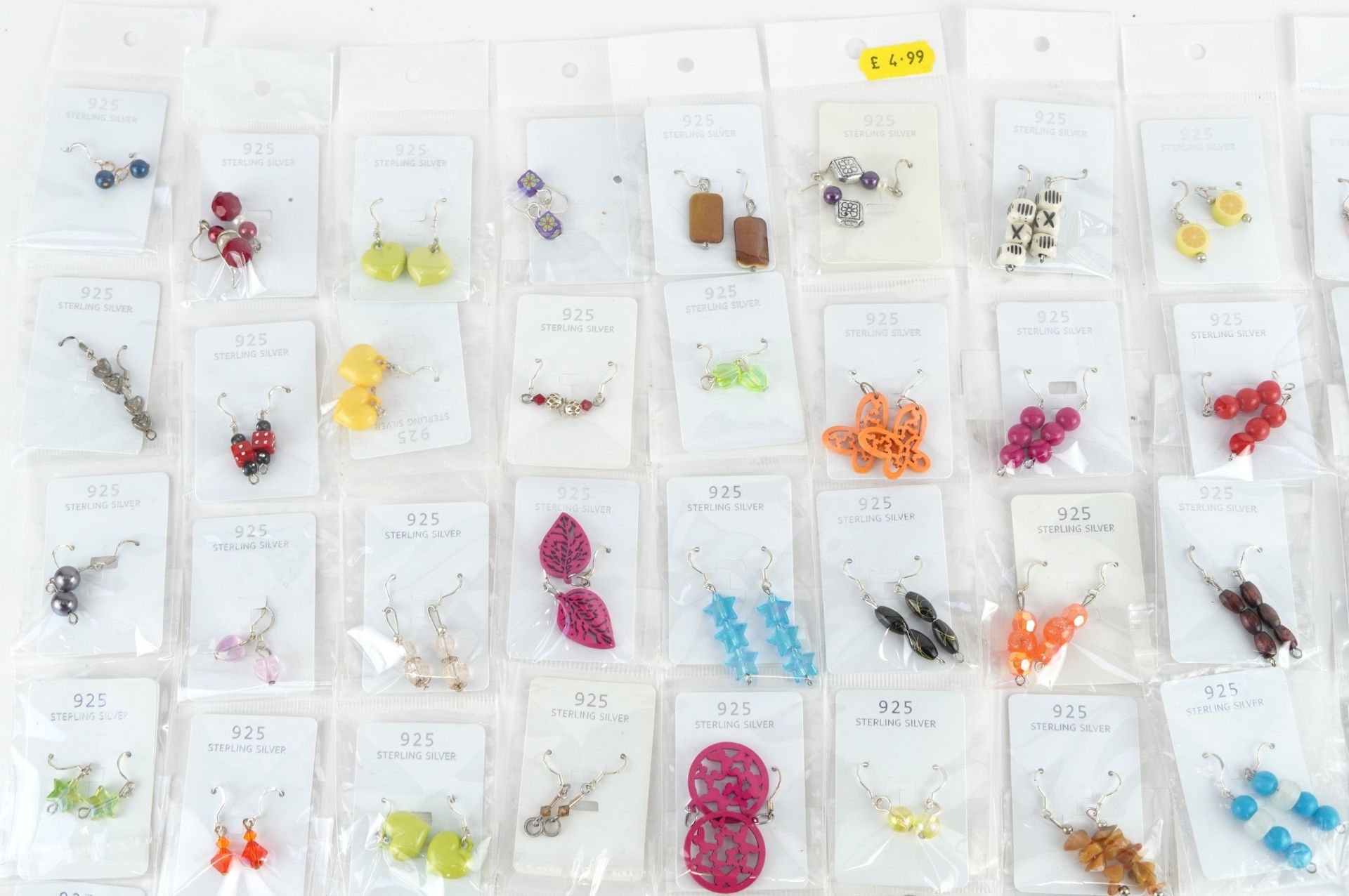 Fifty pairs of silver drop earrings including heart and floral design examples, total - Image 2 of 5