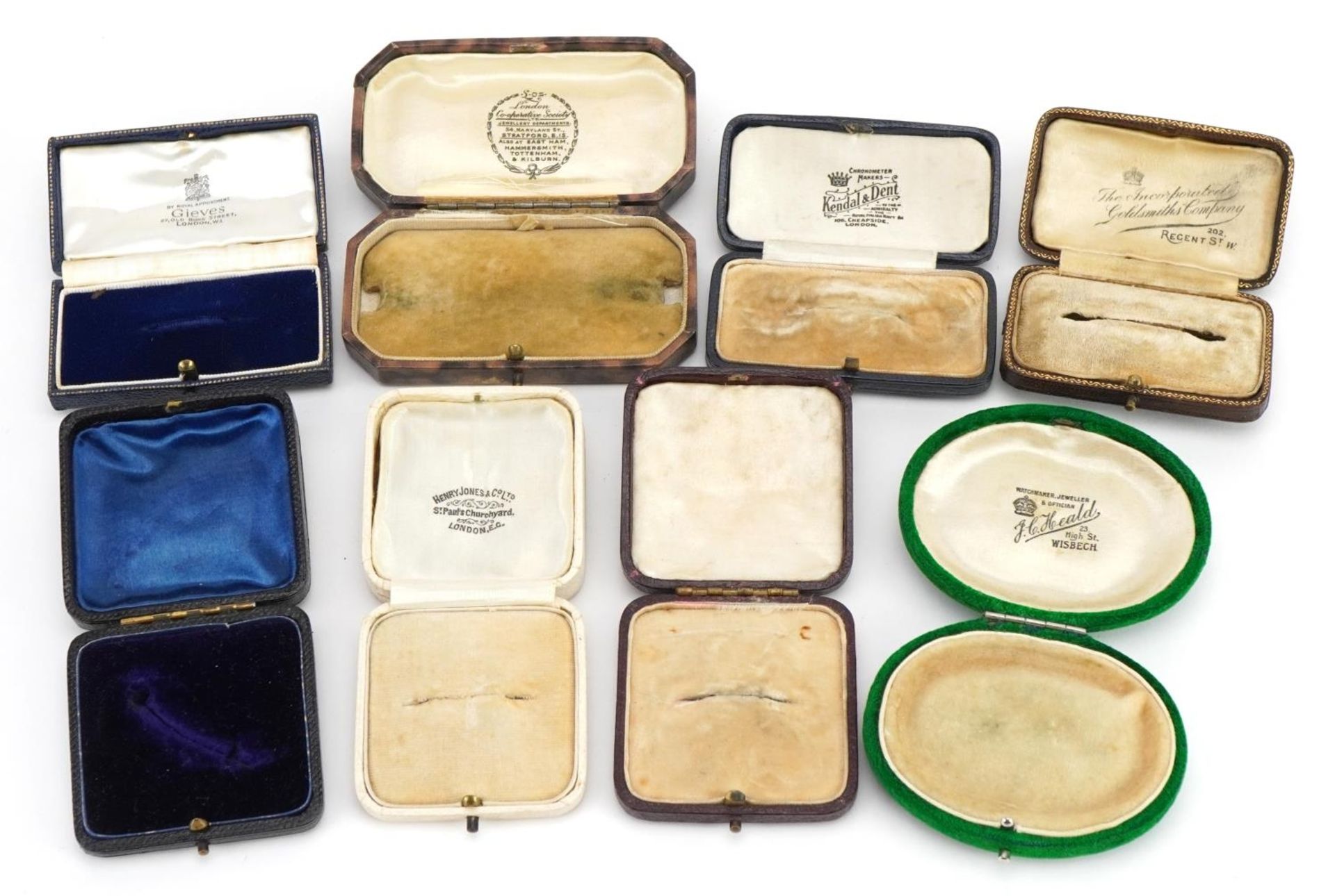 Eight antique and later jewellery boxes including Kendal & Dent London, Henry Jones & Co London, The - Bild 2 aus 5