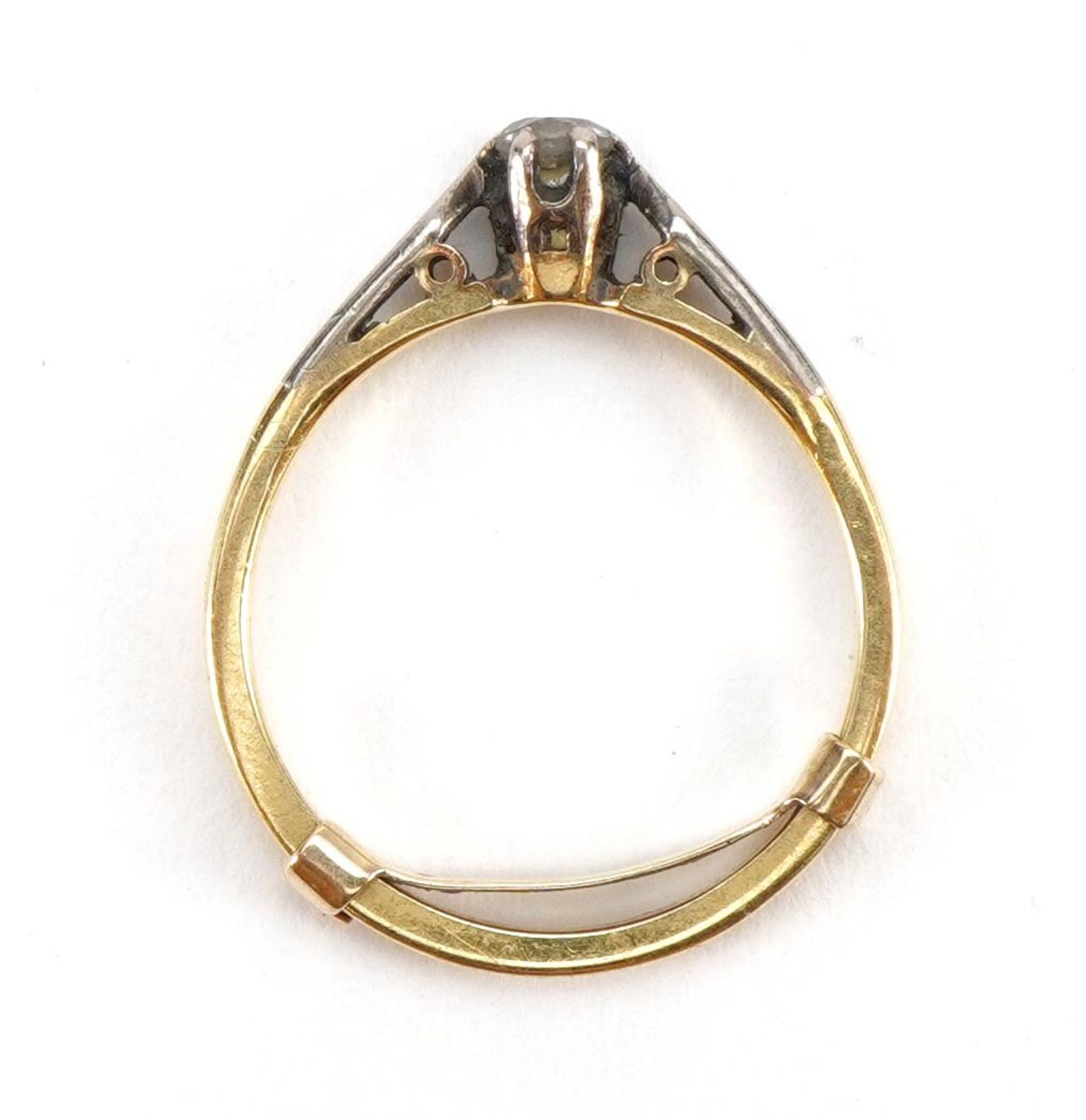 18ct gold diamond solitaire ring, the diamond approximately 0.15 carat, size N/O, 3.7g : For further - Image 3 of 4