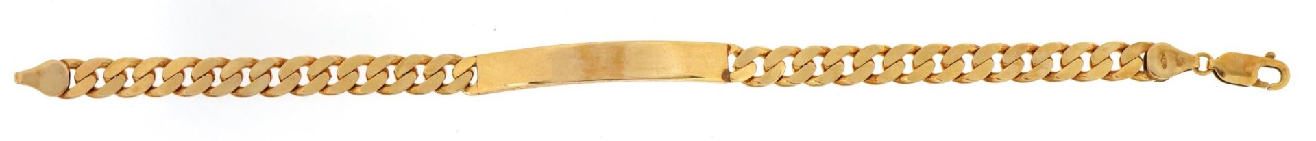 9ct gold curb link identity bracelet, 21cm in length, 19.0g : For further information on this lot - Bild 2 aus 6