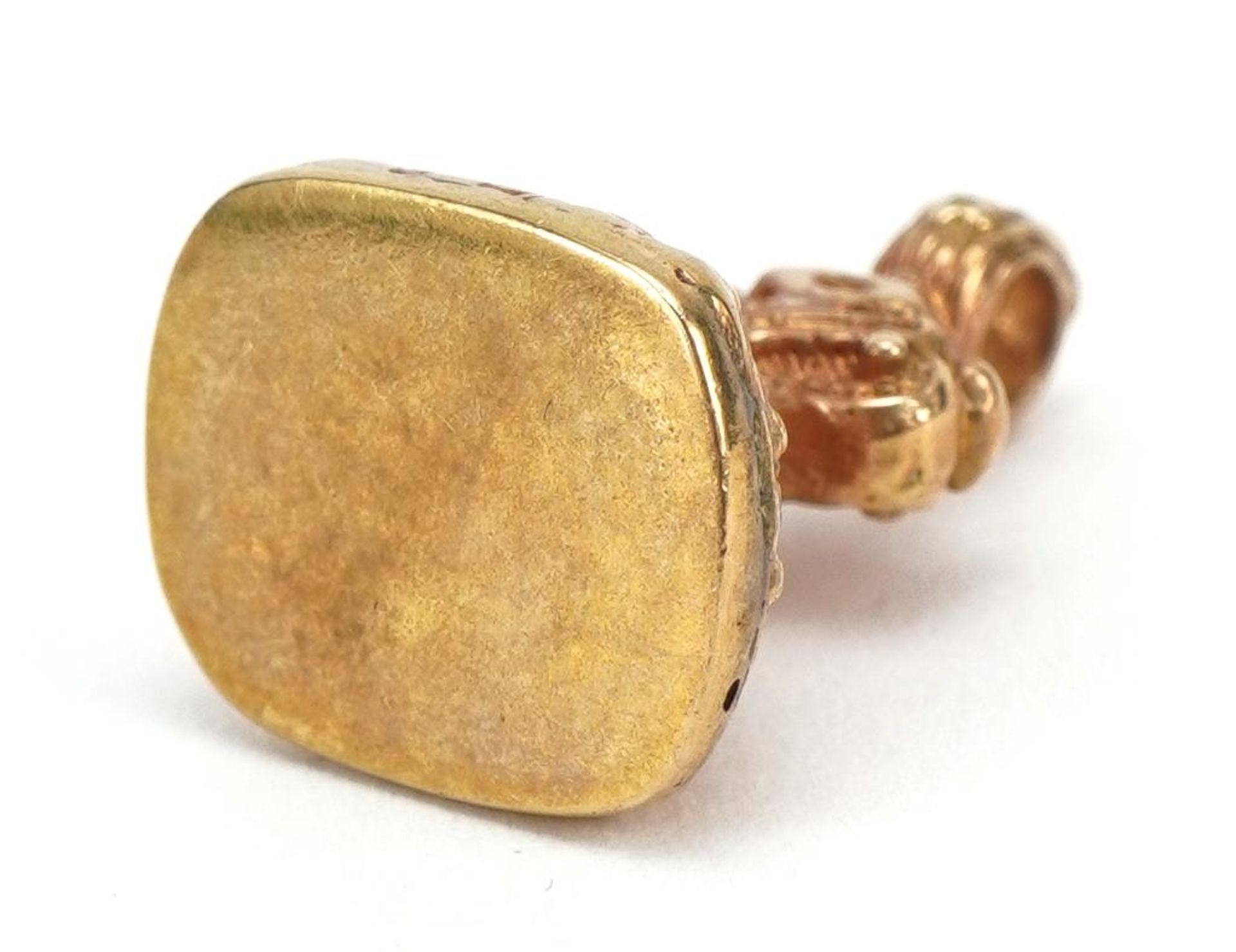 Victorian style 9ct gold seal fob, 2.1cm high, 6.1g : For further information on this lot please - Image 3 of 4