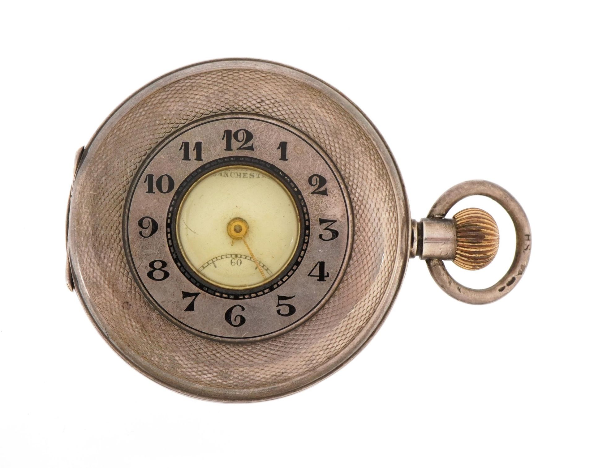 H Samuel, gentlemen's silver half hunter pocket watch, the case numbered 569654, London import