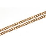 9ct gold curb link necklace, 62cm in length, 12.7g : For further information on this lot please