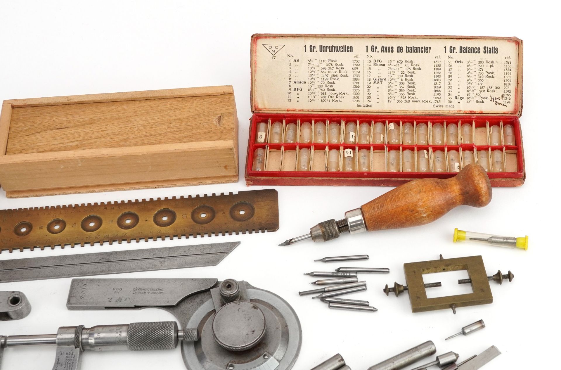 Vintage watchmaker's tools and precision instruments including Beech & Son capsules, Brown & - Bild 3 aus 5