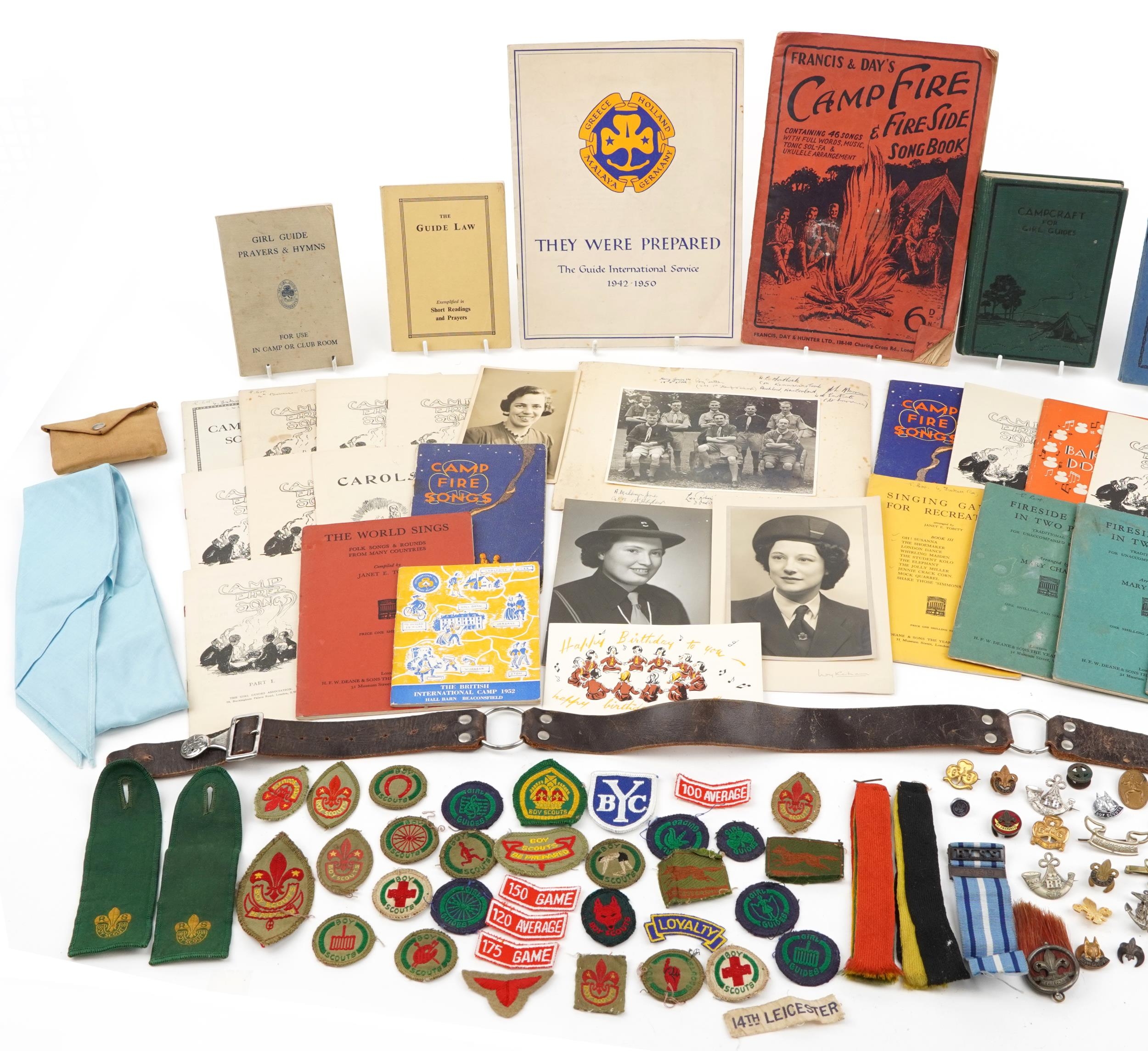 Collection of Scouts and Girl Guides memorabilia including various books, cloth patches, two - Image 2 of 3