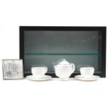 Ebonised glazed display of Mich Turner teaware created exclusively for The Dorchester Hotel,