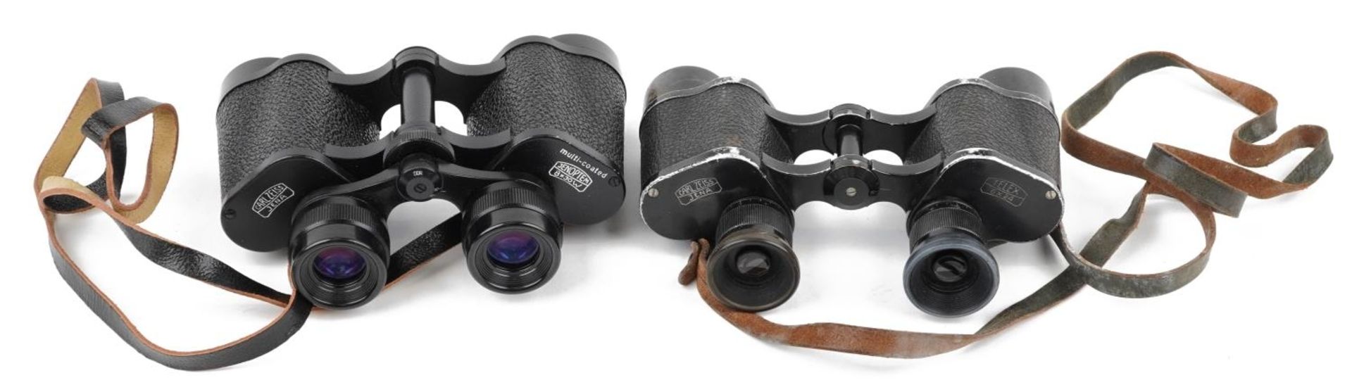 Two pairs of Carl Zeiss Jena binoculars with cases comprising Telex 6 x 24 and Jenoptem 8 x 30 : For - Bild 3 aus 3