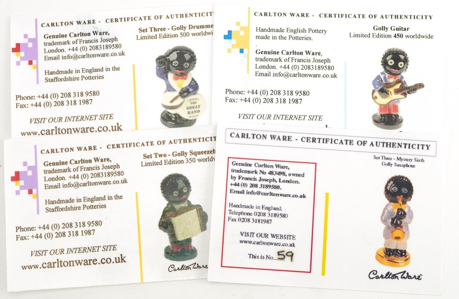 Four Carltonware limited edition Golly musicians with certificates comprising Squeeze Box, - Image 5 of 5