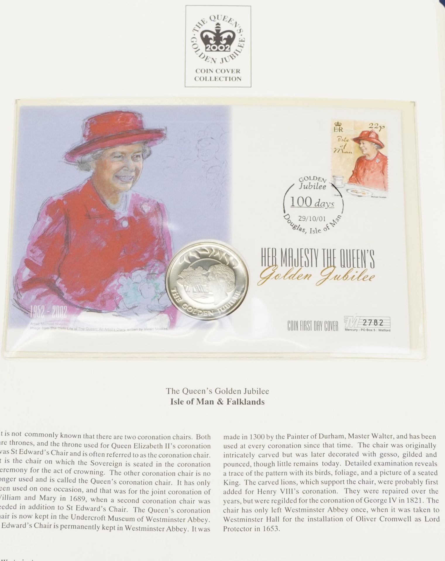 The Queen's Golden Jubilee coin covers arranged in two albums including Isle of Man & Falklands - Image 2 of 11