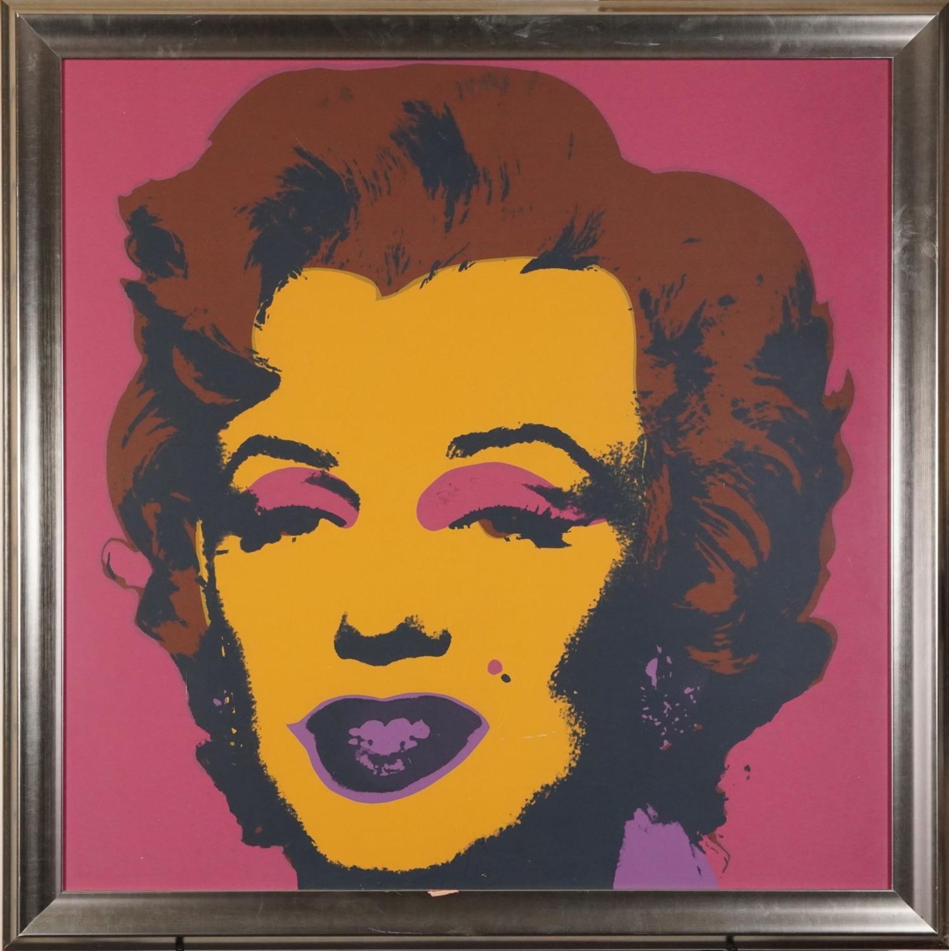 After Andy Warhol - Marilyn Monroe, Pop Art print in colour, framed and glazed, 89cm x 89cm - Image 2 of 3