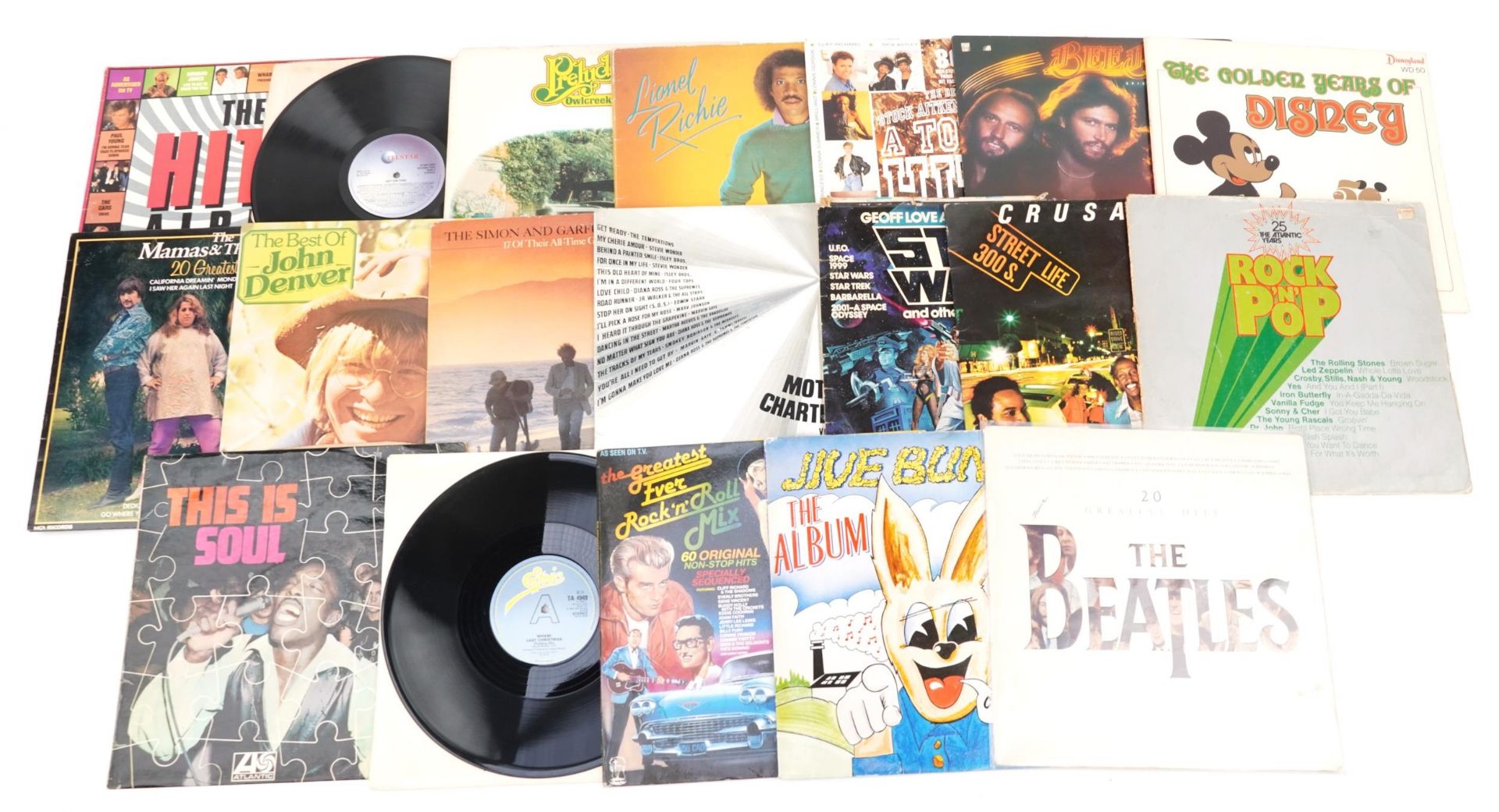 Vinyl LP records including The Beatles, This is Soul and The Bee Gees : For further information on