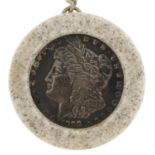 Novelty United States of America 1888 silver dollar keyring : For further information on this lot