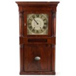C Jerome & Co, American mahogany cased striking wall clock, the silvered dial with Roman numerals,