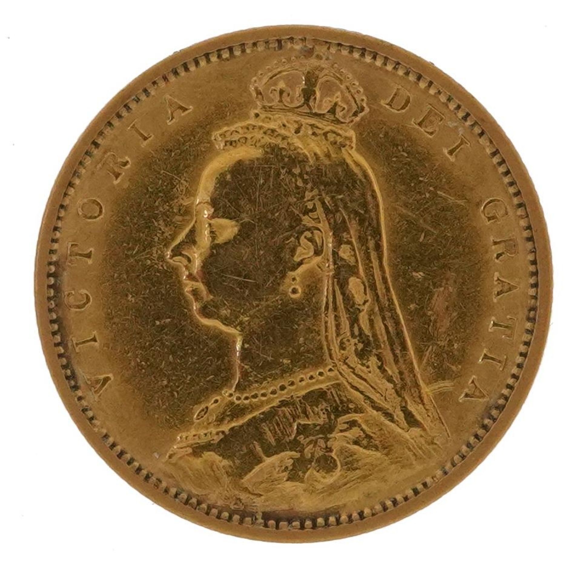 Queen Victoria 1892 shield back gold half sovereign : For further information on this lot please - Image 2 of 3