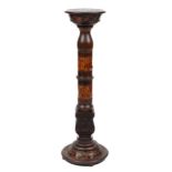 Mahogany and ceramic mosaic torchere, 95cm high : For further information on this lot please contact