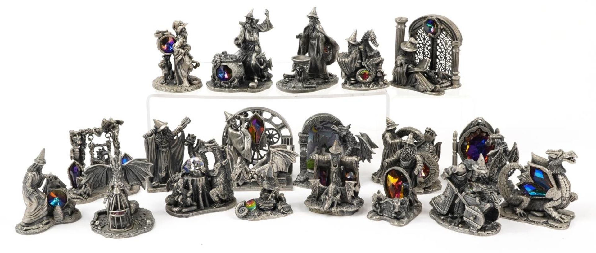 Twenty Myth & Magic pewter figures including Collector's Club pieces, the largest 10cm high : For