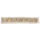 Arts & Crafts embroidered floral banner in the manner of William Morris, 190cm in length : For