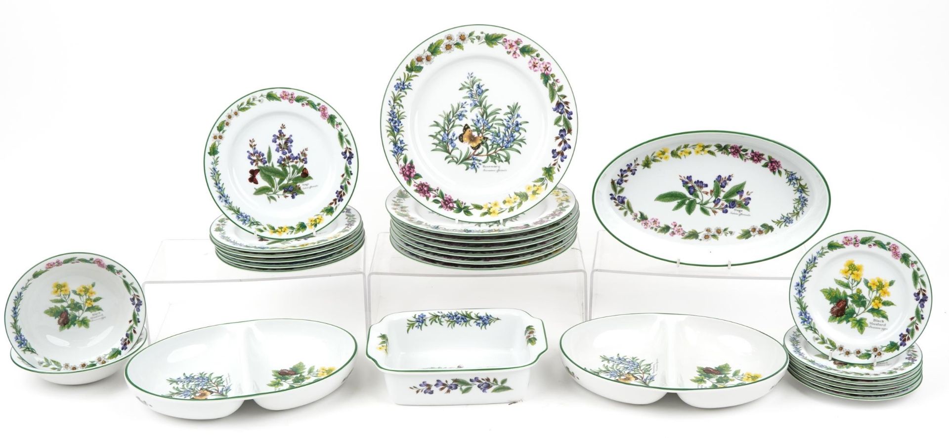 Royal Worcester, Worcester Herbs dinner ware including dinner plates, serving dishes and bowls,