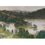 William Malin - Loch Beneveian, Glen Affric, signed Scottish watercolour, mounted, framed and