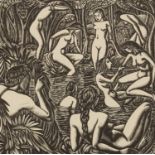 John Buckland Wright - Endymion, wood engraving, various inscriptions verso including Golden