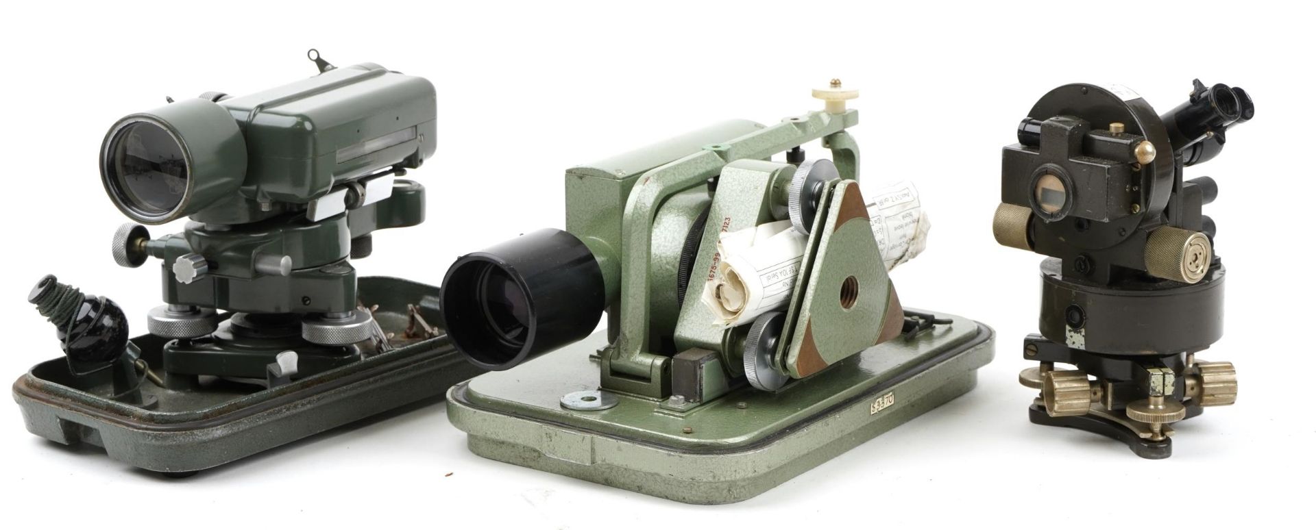 Three vintage surveyor's theodolites with cases including Huet 51/160 : For further information on - Bild 2 aus 6