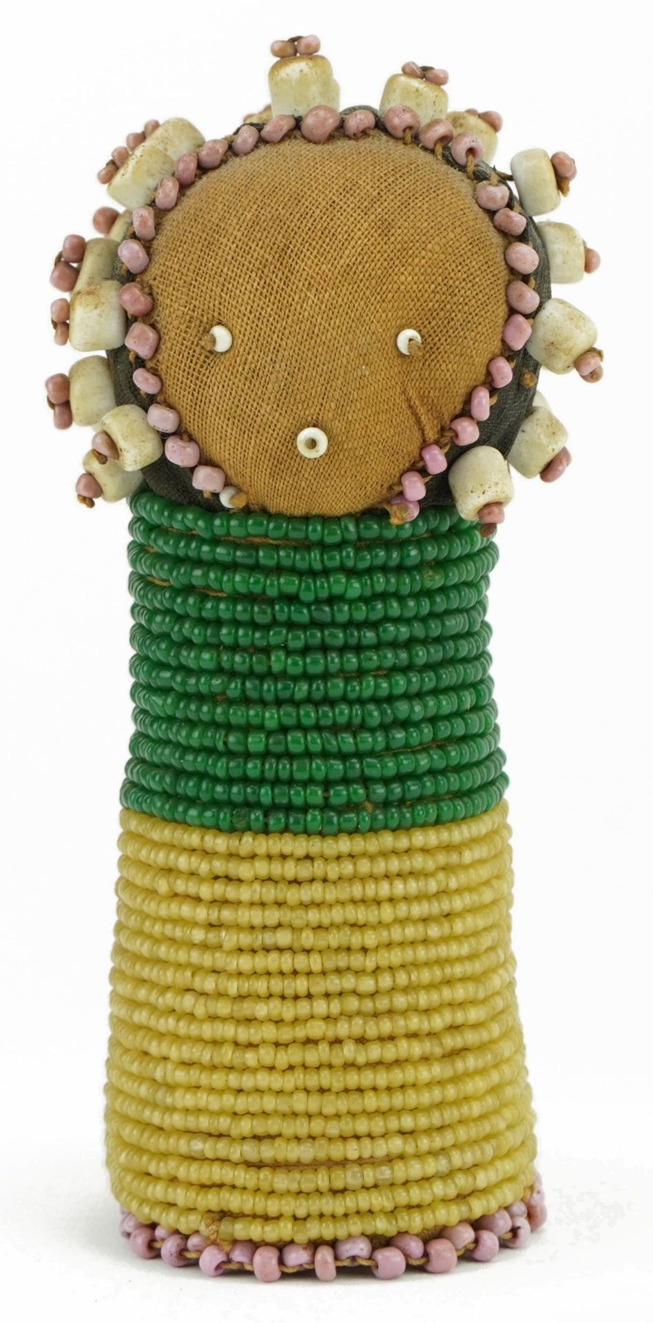 African tribal interest beadwork Ndebele witchcraft doll, 12cm high : For further information on