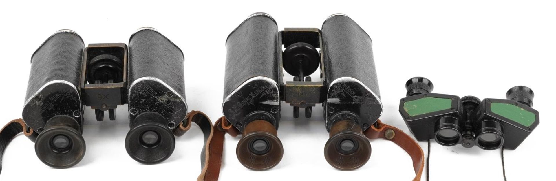 Three pairs of vintage binoculars with cases including two pairs by Trieder Binocle C P Goerz of - Bild 3 aus 4