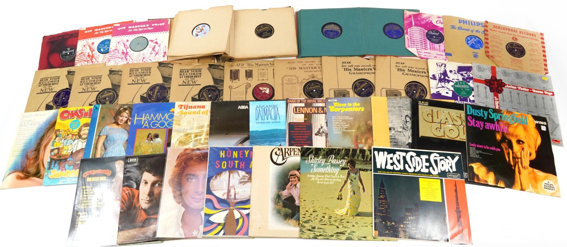 Vinyl LPs and 78s including Abba, Chas & Dave, James Last, Lennon & McCartney, Carpenters and Tom - Image 2 of 3