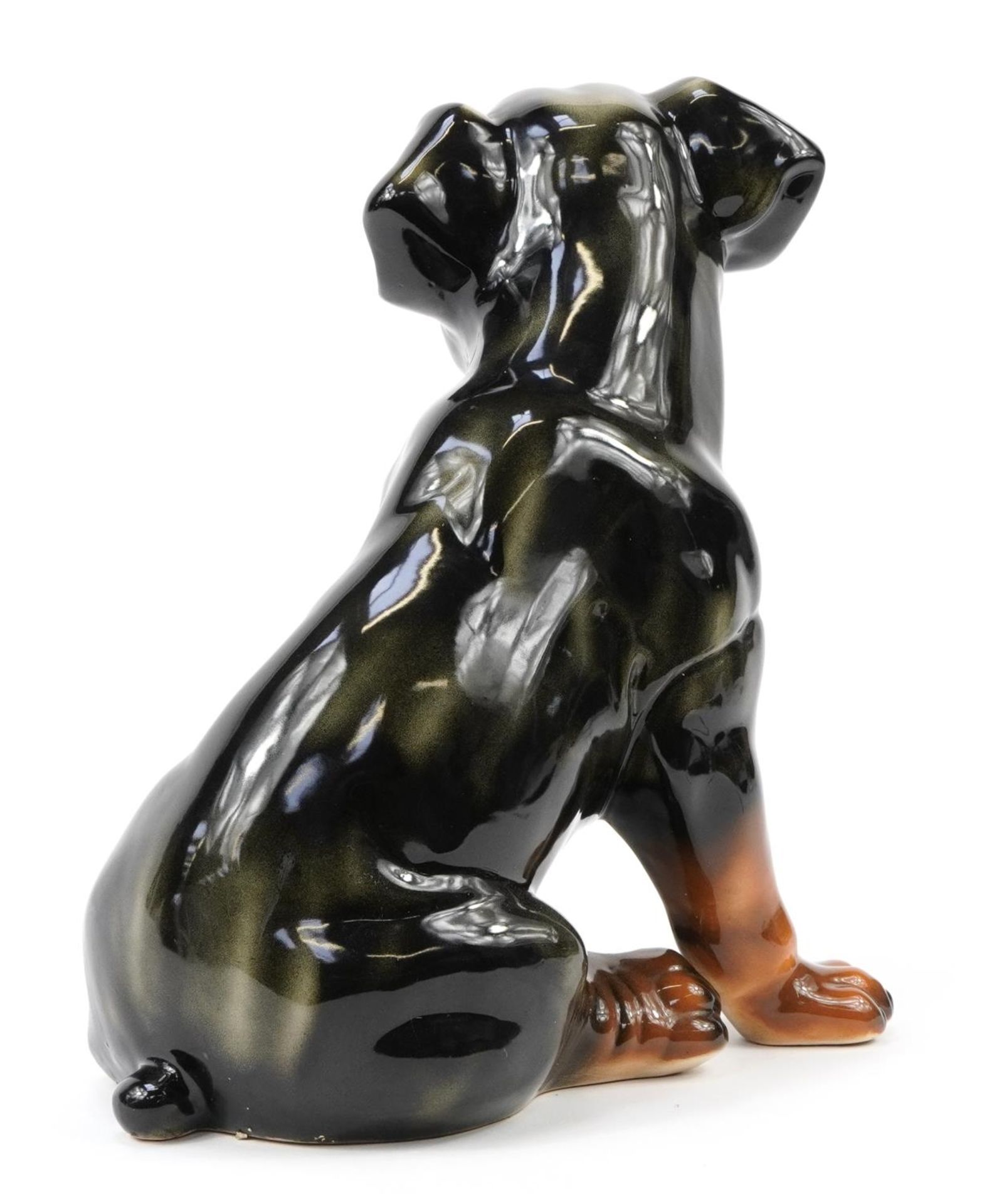 Large porcelain model of a seated dog, 39cm high : For further information on this lot please - Bild 2 aus 3