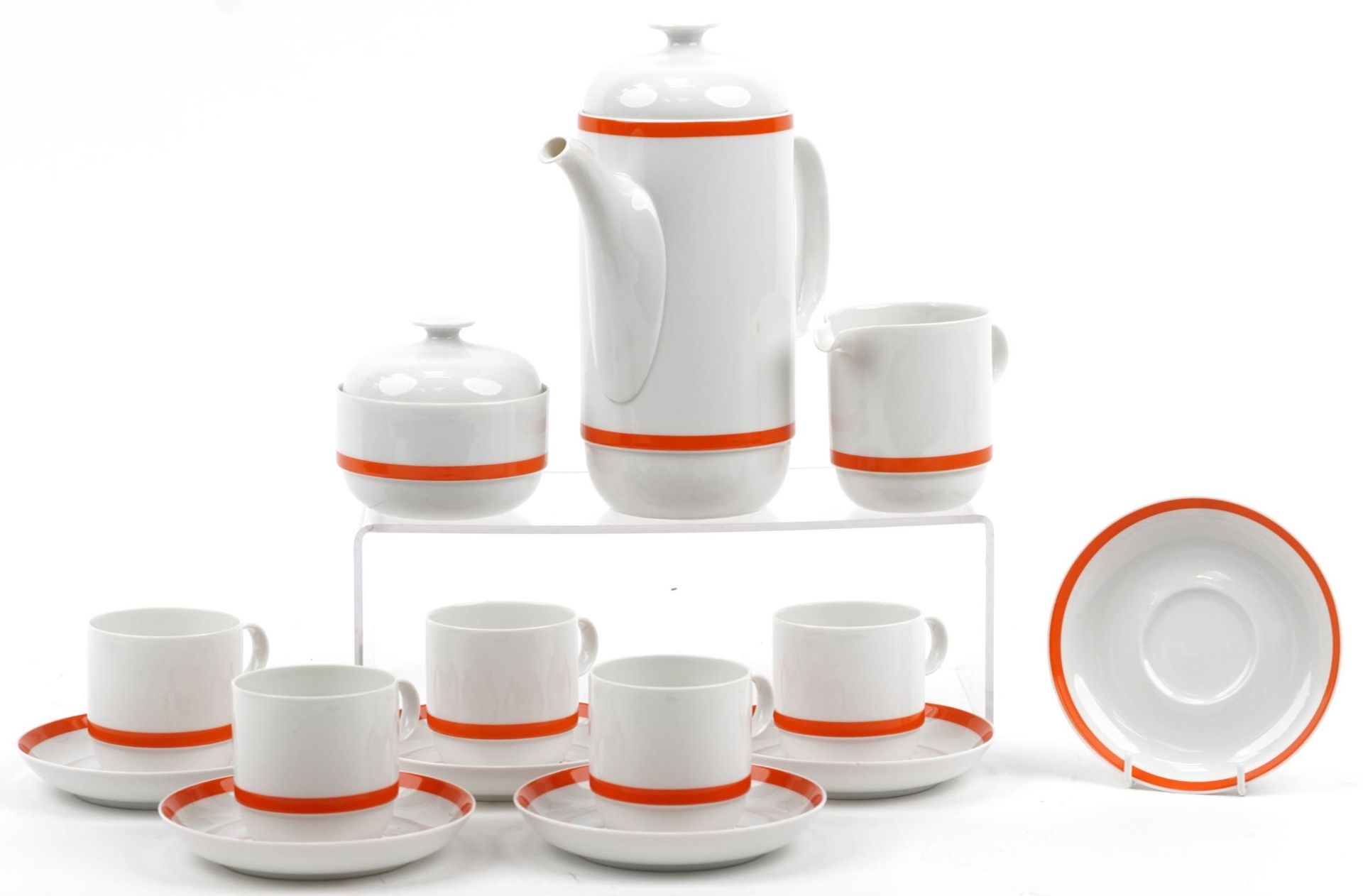 Rosenthal studio line part coffee set comprising coffee pot, milk jug, lidded sugar bowl, five