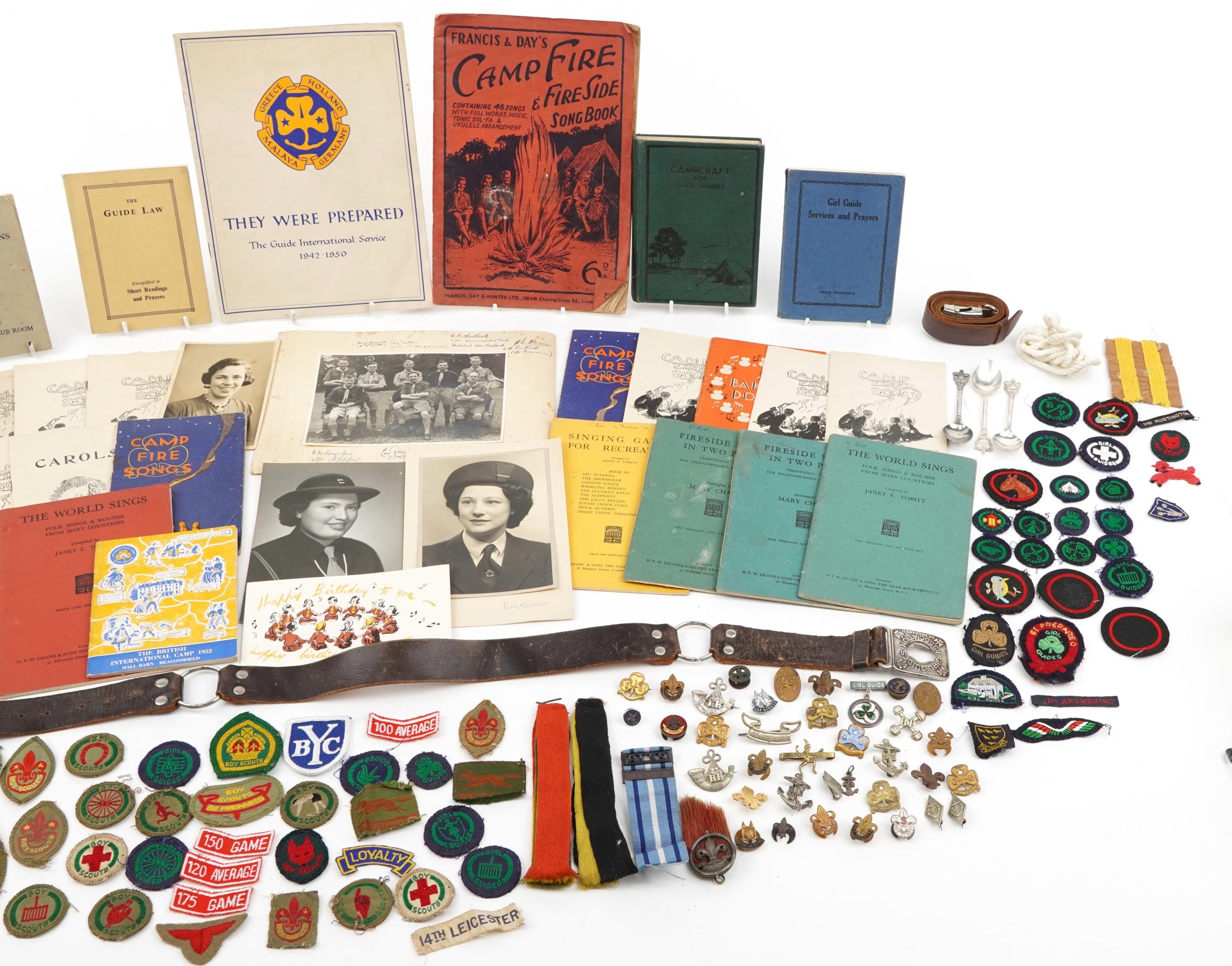 Collection of Scouts and Girl Guides memorabilia including various books, cloth patches, two - Image 3 of 3