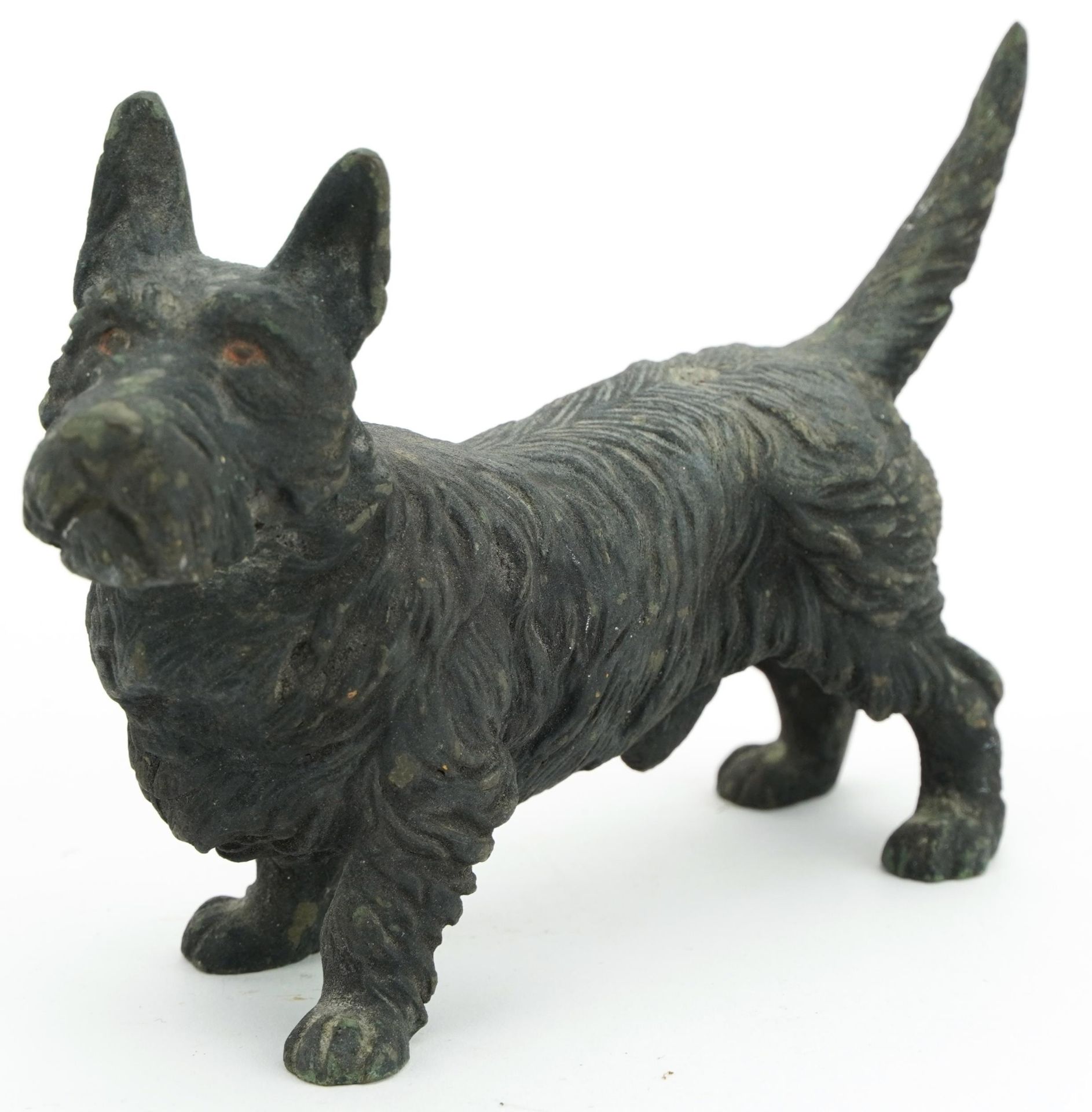 Cold painted bronze Scottie dog, 15.5cm in length : For further information on this lot please