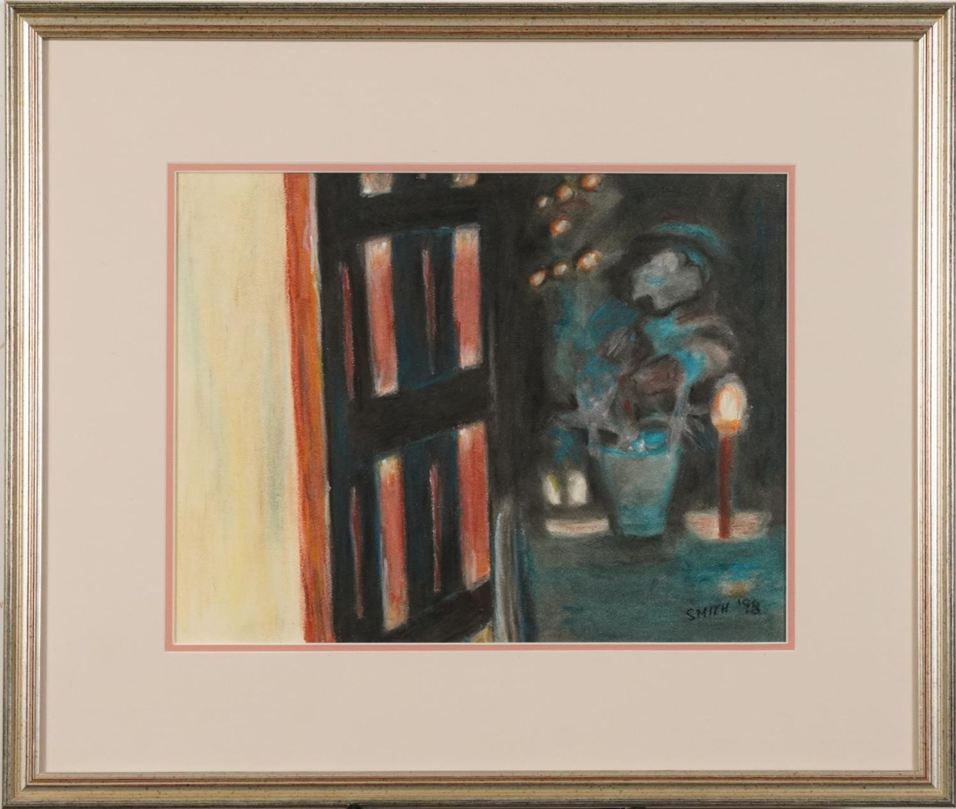 Andrea Smith '98 - Romantic anticipation, oil and pastel, inscribed label verso, mounted, framed and - Image 2 of 5