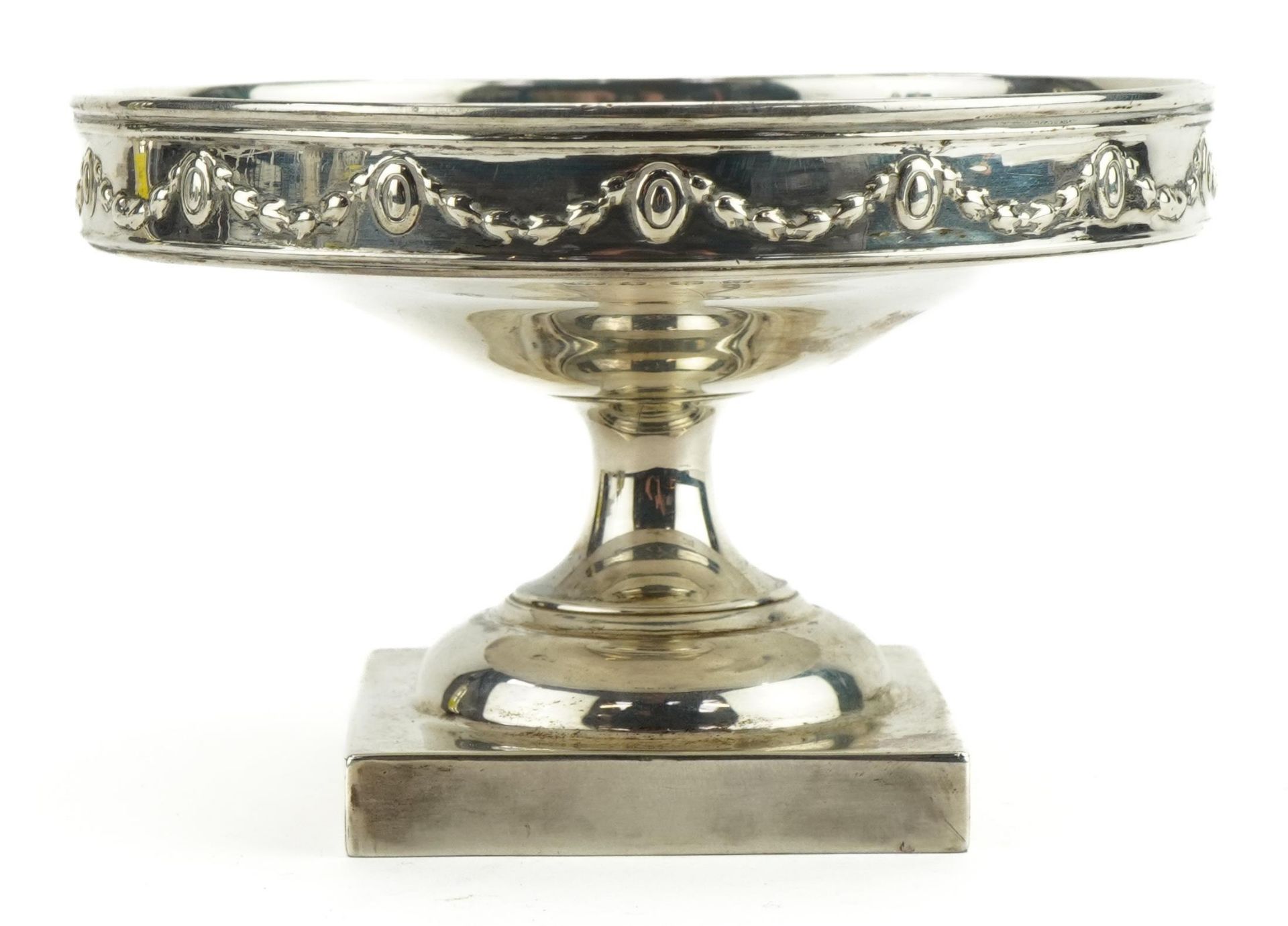 S Blanckensee & Son Ltd, Regency style pedestal dish decorated in relief with swags, Birmingham - Image 2 of 4