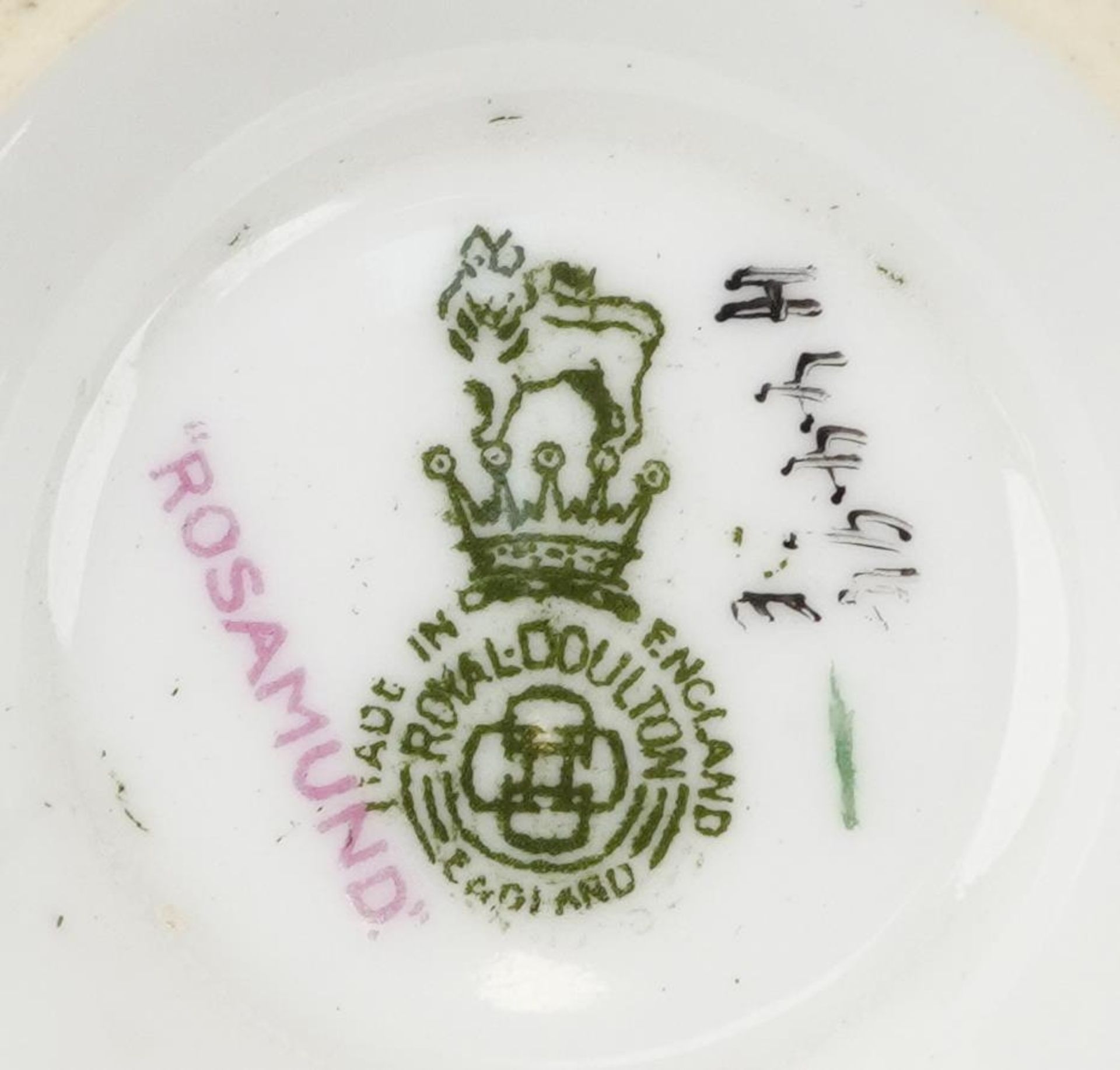 Royal Doulton Rosamund teaware including trios, milk jug and sugar bowl, the largest 17.5cm in - Bild 4 aus 4