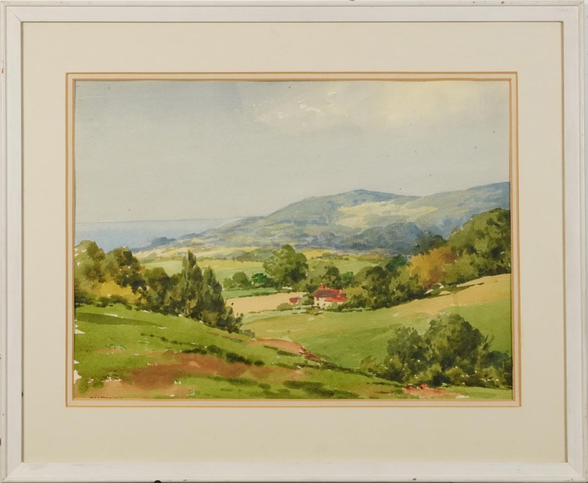 C V Parker - Towards Ventnor and Richmond, two watercolours, each with labels verso, mounted, framed - Image 3 of 11