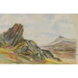 Eric Rogers - Mountainous landscape, Scottish watercolour, mounted, framed and glazed, 45.5cm x 29.