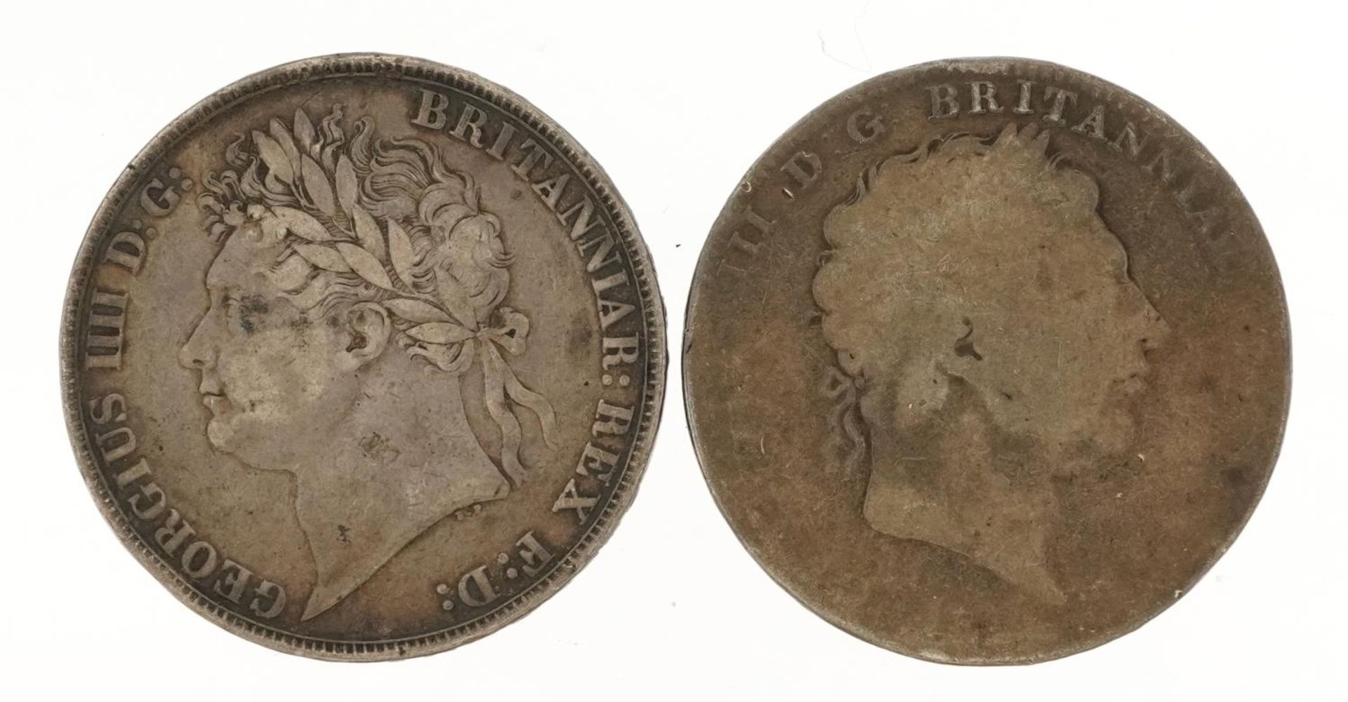 Two silver crowns comprising George III and George IV 1821 : For further information on this lot - Bild 2 aus 2